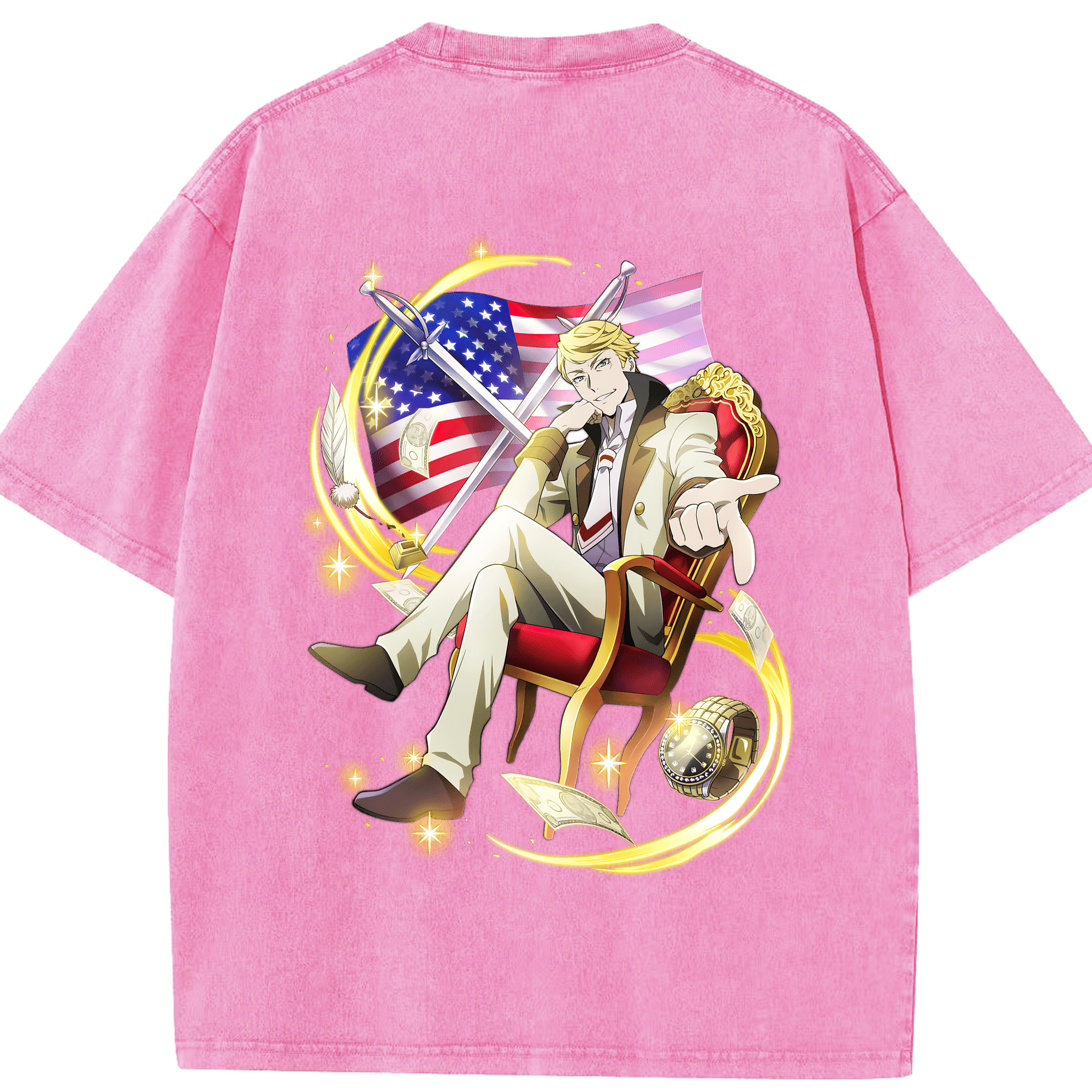 （画像用） 文豪ストレイドッグス Bungo Stray Dogs 綿100% ヴィンテージ風 半袖Tシャツ（背面プリント）